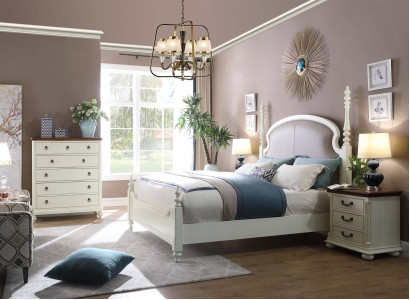 Bed nightstand chest of drawers 3 pcs. bedroom set design modern luxury beds new